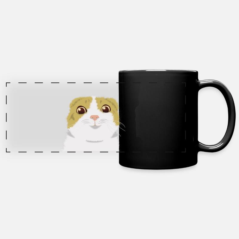 smiling cat meme - Full Colour Panoramic Mug - black