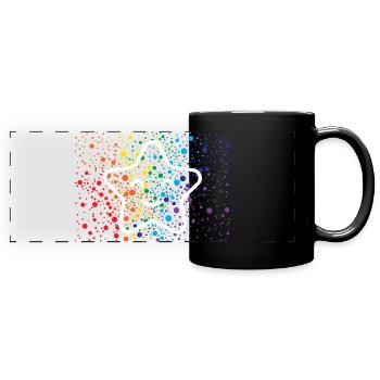 Laughing star and splashes of color - Full Colour Panoramic Mug - black - Front