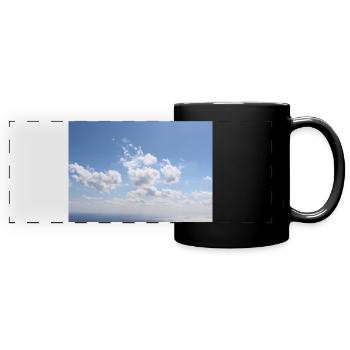 Awesome Blue Sky Clouds Pattern - Summer Vacation - Full Colour Panoramic Mug - black - Front