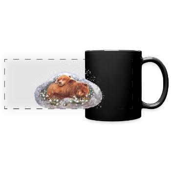 Süße Bären - Panorama-Tasse farbig - Schwarz - Vorne