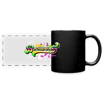 Bockwurst Graffiti - Panorama-Tasse farbig - Schwarz - Vorne