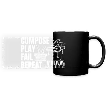 Composing Play Fail Repeat - Full Colour Panoramic Mug - black - Front