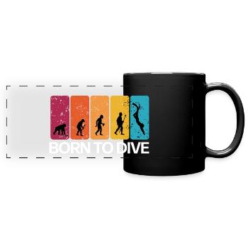 Born to Dive - Taucher Evolution l - Panorama-Tasse farbig - Schwarz - Vorne