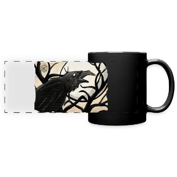 Nimmermehr ~ Kritzeltoon #06 - Panorama-Tasse farbig - Schwarz - Vorne