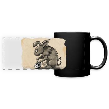 Hasi ~ Kritzeltoon #01 - Panorama-Tasse farbig - Schwarz - Vorne