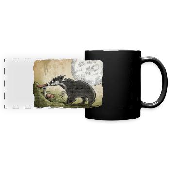 Meister Dachs ~ Kritzeltoon #15 - Panorama-Tasse farbig - Schwarz - Vorne