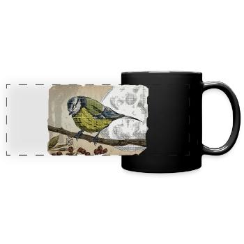 Herr Meise ~ Kritzeltoon #14 - Panorama-Tasse farbig - Schwarz - Vorne