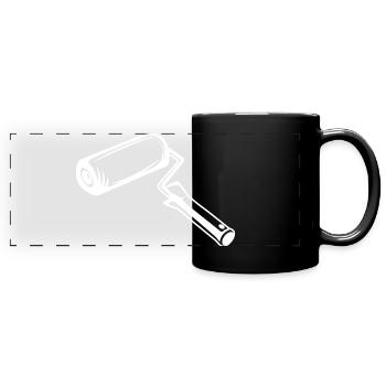 Farbroller Zeichnung - Panorama-Tasse farbig - Schwarz - Vorne