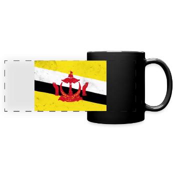 Flagge von Brunei - Panorama-Tasse farbig - Schwarz - Vorne