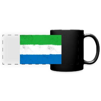 Flagge von Sierra Leone - Panorama-Tasse farbig - Schwarz - Vorne