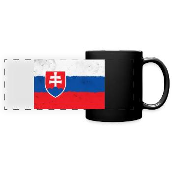 Flagge der Slowakei - Panorama-Tasse farbig - Schwarz - Vorne
