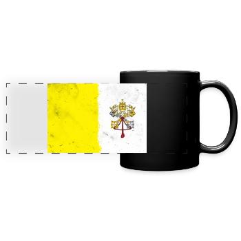 Flag of the Vatican - Full Colour Panoramic Mug - black - Front