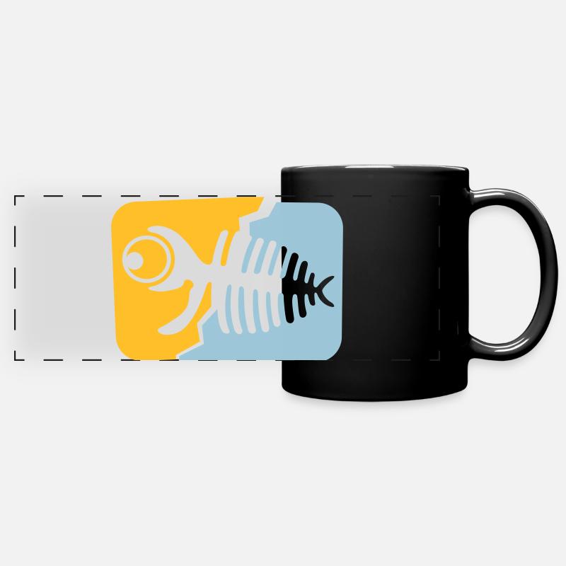 Fish fossil - Full Colour Panoramic Mug - black