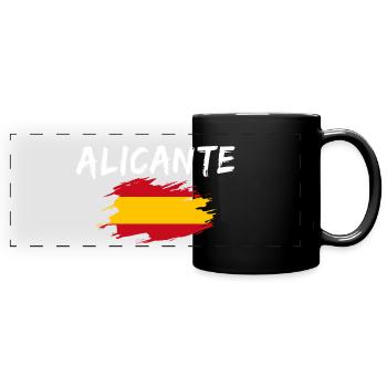 Alicante, Espagne - Mug panoramique uni - noir - Devant