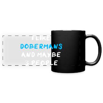 Doberman Dobermann - Mug panoramique uni - noir - Devant