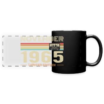 November 1965 Vintage Geburtstag Retro T-Shirt - Panorama-Tasse farbig - Schwarz - Vorne