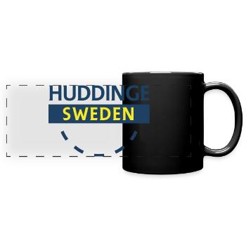 Huddinge Schweden Rundschild - Panorama-Tasse farbig - Schwarz - Vorne