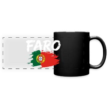 Faro Portugal Flag - Full Colour Panoramic Mug - black - Front