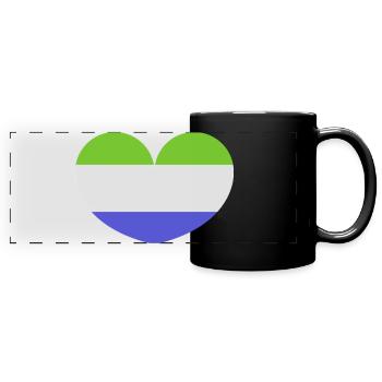 Sierra Leone Herzflagge - Panorama-Tasse farbig - Schwarz - Vorne