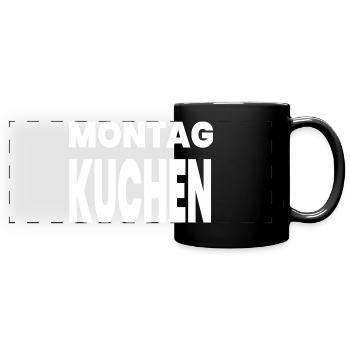 Kuchen - Panorama-Tasse farbig - Schwarz - Vorne