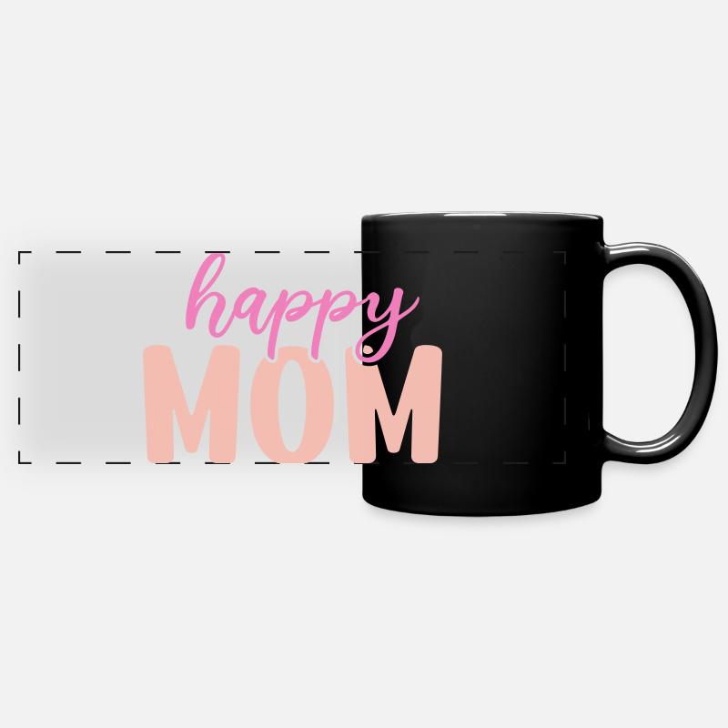 Maman heureuse - Mug panoramique uni - noir