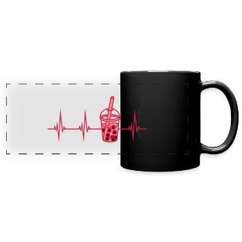 Heartbeat Bubble Tea Pulse - Mug panoramique uni - noir - Devant