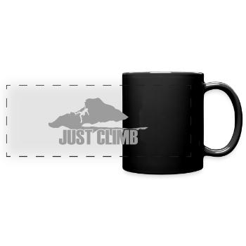 Escalade des Alpes de montagne en plein air - Mug panoramique uni - noir - Devant