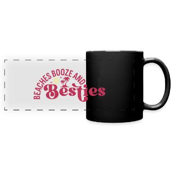 Plages Booze Besties, Summer Sun Beach Friends - Mug panoramique uni - noir - Devant