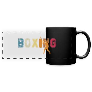 Boxen - Panorama-Tasse farbig - Schwarz - Vorne