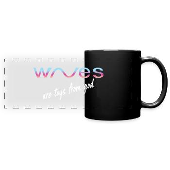 waves toys from god - Panorama-Tasse farbig - Schwarz - Vorne