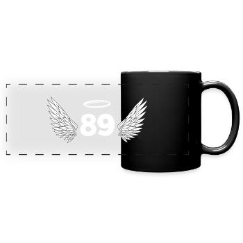 Number 89 Angel - 89th Birthday Wings - Full Colour Panoramic Mug - black - Front