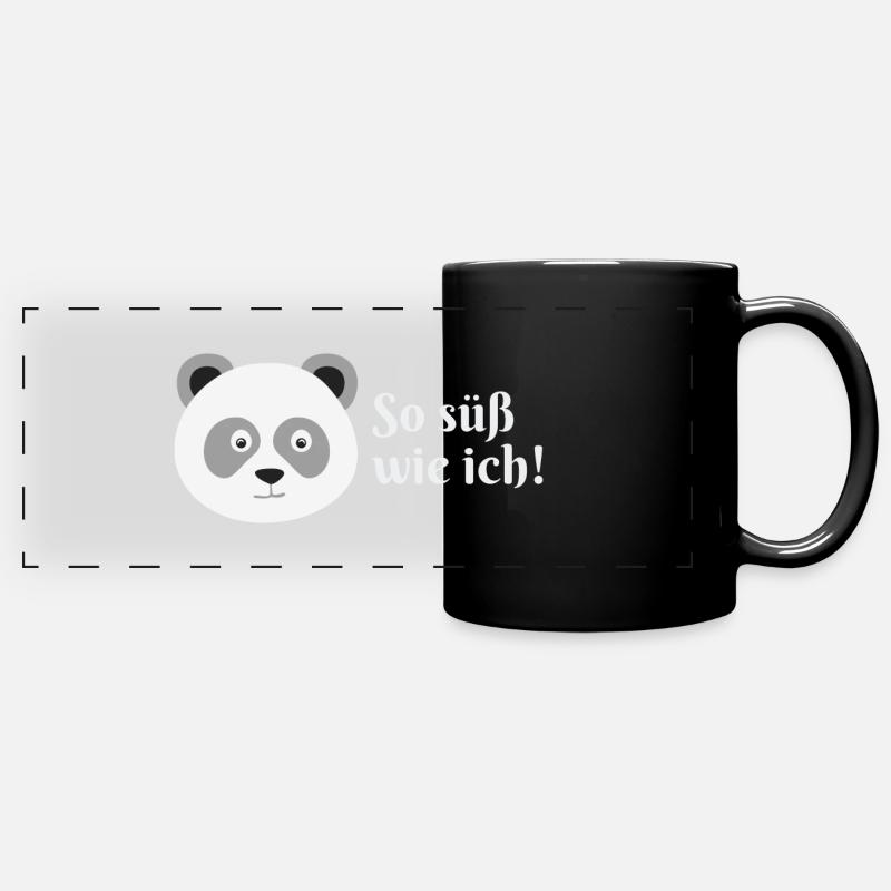 Panda - so süß wie ich - Panorama-Tasse farbig - Schwarz