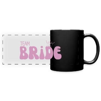 Team Bride - Panorama-Tasse farbig - Schwarz - Vorne
