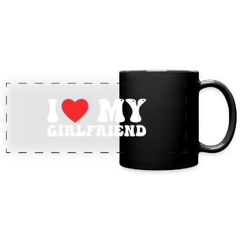 I Love My Girlfriend - Mug panoramique uni - noir - Devant