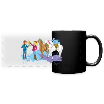 Bibi and Tina 'Cup and Winner's Ribbons' - Full Colour Panoramic Mug - black - Front