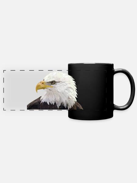 Weißkopfseeadler - Panorama-Tasse farbig - Schwarz