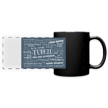 Abschied Kollege - Panorama-Tasse farbig - Schwarz - Vorne