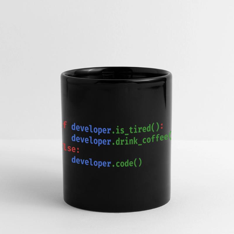Code Python Programmation Café Fatigué Drôle Mug panoramique uni