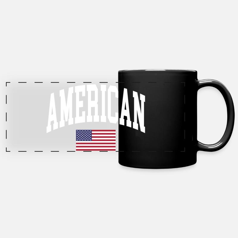 Américain - Mug panoramique uni - noir