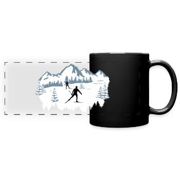 Ski de fond, ski de fond, biathlon, sports d’hiver - Mug panoramique uni - noir - Devant
