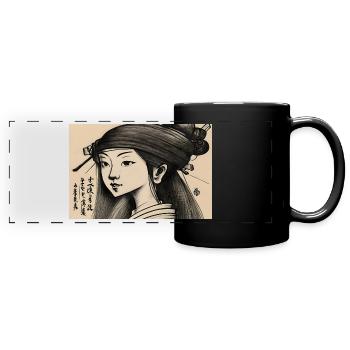 Für Animefans Anime Skizze - Panorama-Tasse farbig - Schwarz - Vorne