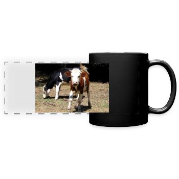 Kuh Poster - Panorama-Tasse farbig - Schwarz - Vorne