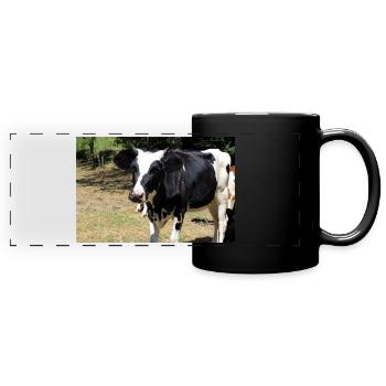 Kuh Poster - Panorama-Tasse farbig - Schwarz - Vorne