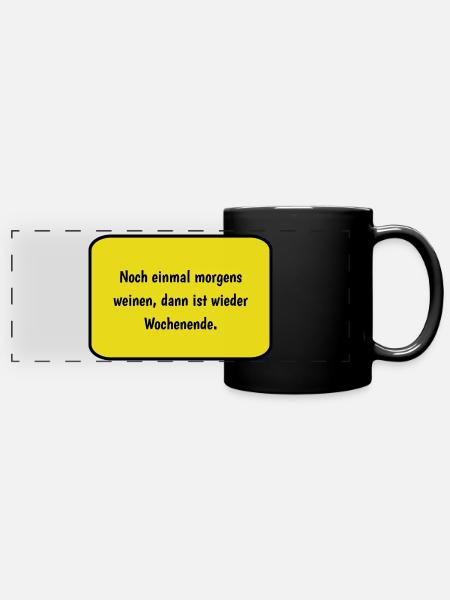 Weinen - Panorama-Tasse farbig - Schwarz