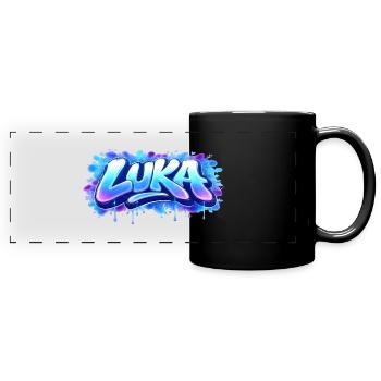 Graffiti  LUKA Prénom cadeau idéal imprimable  - Mug panoramique uni - noir - Devant
