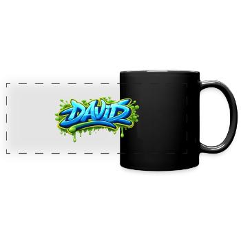 Graffiti name DAVID printable on everything - Full Colour Panoramic Mug - black - Front