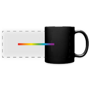 00503 LGTBI Linie Regenbogen - Panorama-Tasse farbig - Schwarz - Vorne