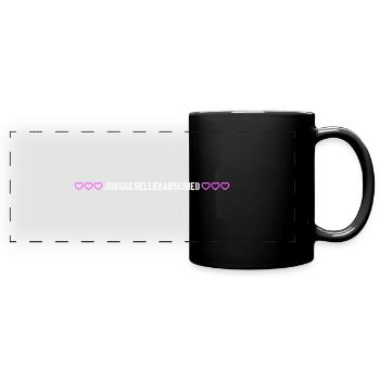 Cœur d’enterrement de vie de garçon - Mug panoramique uni - noir - Devant