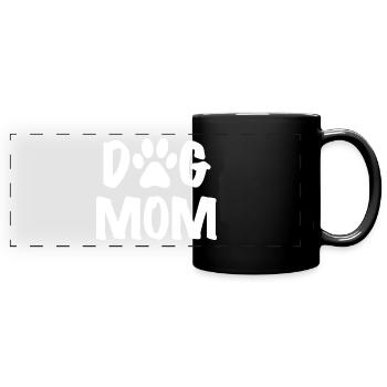 Chien maman - Mug panoramique uni - noir - Devant