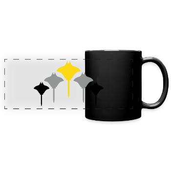 rochen mehrere - Panorama-Tasse farbig - Schwarz - Vorne